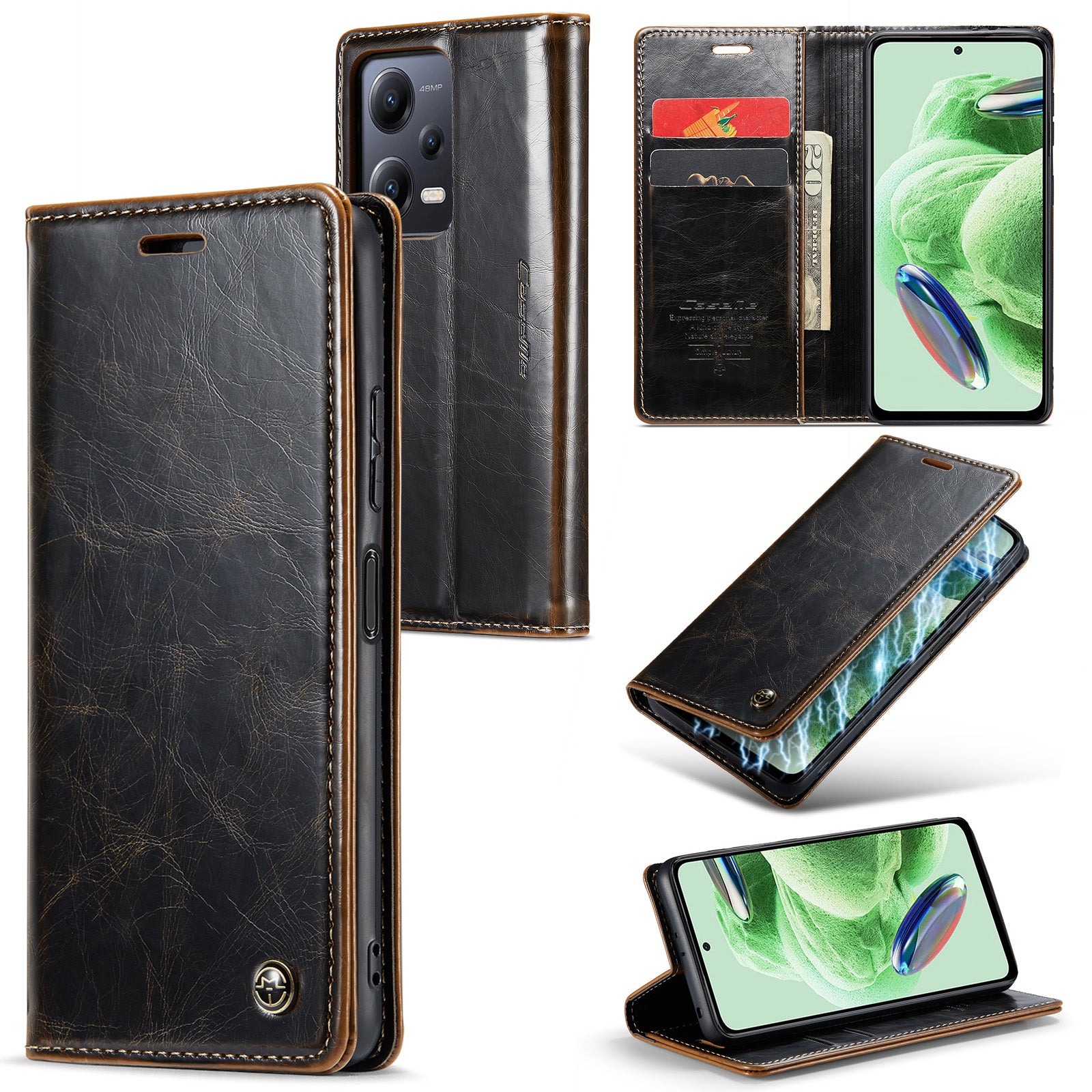 CASEME 003 Series For Xiaomi Redmi Note 12 5G (Global) (India) (China) Poco X5 5G PU Leather Wallet Stand Cover Waxy Texture Phone Case CASEME 003 Series For Xiaomi Redmi Note 12 5G (Global) (India) (China) Poco X5 5G PU Leather Wallet Stand Cover Waxy Texture Phone Case